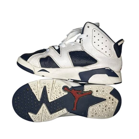 Nike Air Jordan Little Kid's 6 Retro White/Varsity Red DV3605-164 Size 11C - Picture 5 of 6